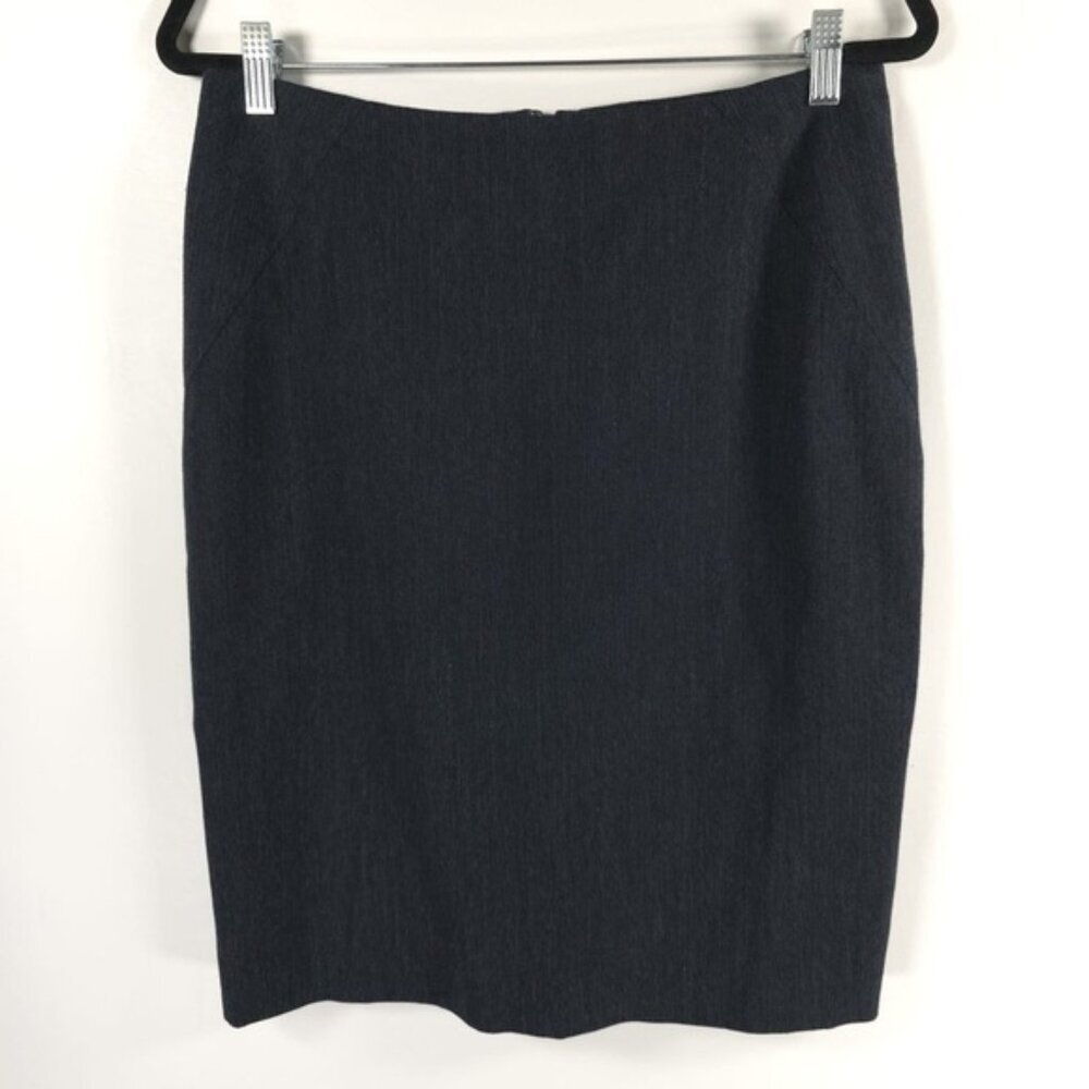 ANNE KLEIN STRETCH Pencil Straight Lined Mini Skirt Back 2 Slits Size 6